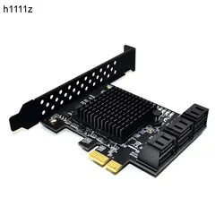 Marvell 88SE9215 Чип 6 порты SATA 3,0 к PCI express карты расширения PCI express SATA адаптер 3 конвертер с теплоотвод для HDD