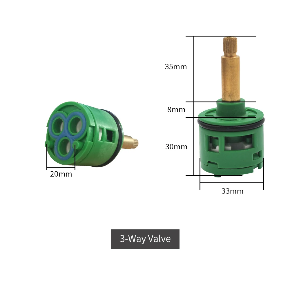 Душевой клапан Керамика кран картридж 2/3/4/5 способ душевой переключатель смесительный клапан крана Запчасти для смесителей размеры 31/35/44 мм - Цвет: 3way-green-35mm