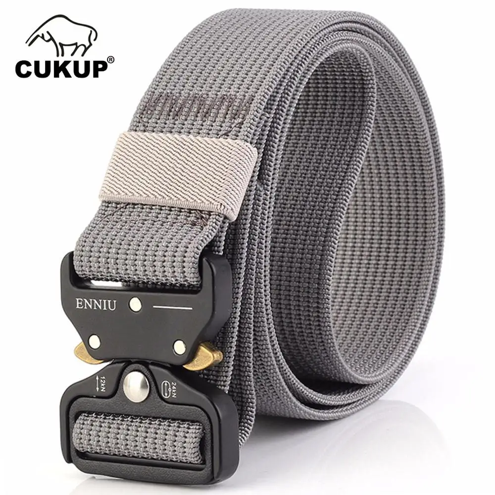 CUKUP Unisex Design Quality Nylon Tactical Military Belts Buckle Male Multi-functional Belt for Men Accessories 125cm CBCK072