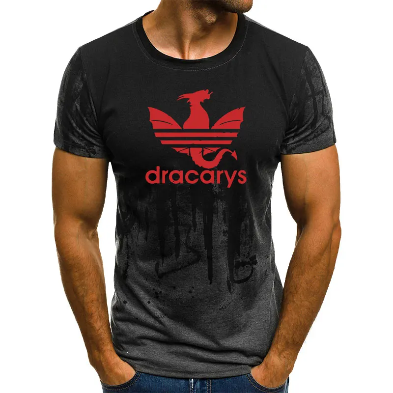 

2019 Fashion Printed Dracarys Round Neck T-Shirt Men Summer Mens Short T Shirt Funny Tee Shirt