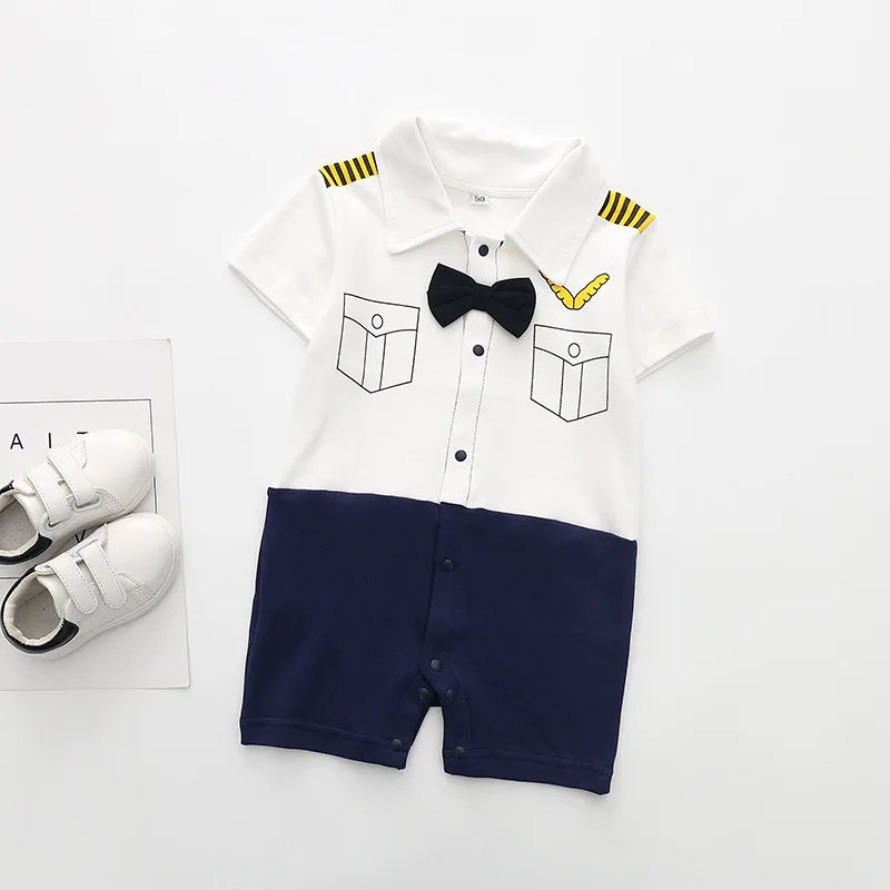 Летняя одежда для маленьких мальчиков; костюм с рисунком пингвина; Комбинезоны для маленьких джентльменов; одежда для маленьких девочек; комбинезон для малышей
