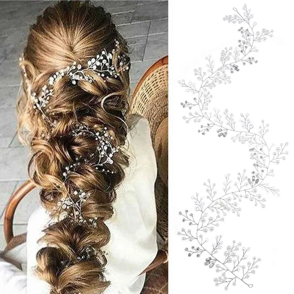 Wedding Headband Rhinestones Hair Vine Long Babys Breath Hair Piece Hair Jewelry Aliexpress