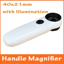 40x21 оптические линзы, мм прямой портативное увеличительное стекло с 2 светодиодный свет Карманная Лупа с подсветкой Лупа для чтения