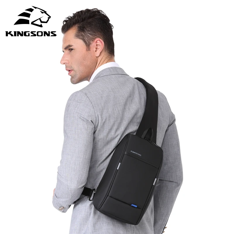 

KINGSONS 2019 New 3174-A 10.1 Inch Men Women Fashion Chest Bag Casual Leisure Travel Shoulder Crossbody Bag Single Bag
