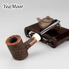 Hammer Style Briar Pipe 9mm Filter Tobacco Smoking Pipe 50 cleaner 20 filter Carven Tobacco Pipe Random Carved Briar Wood Pipe ганг сумка briar 3х16х25 см