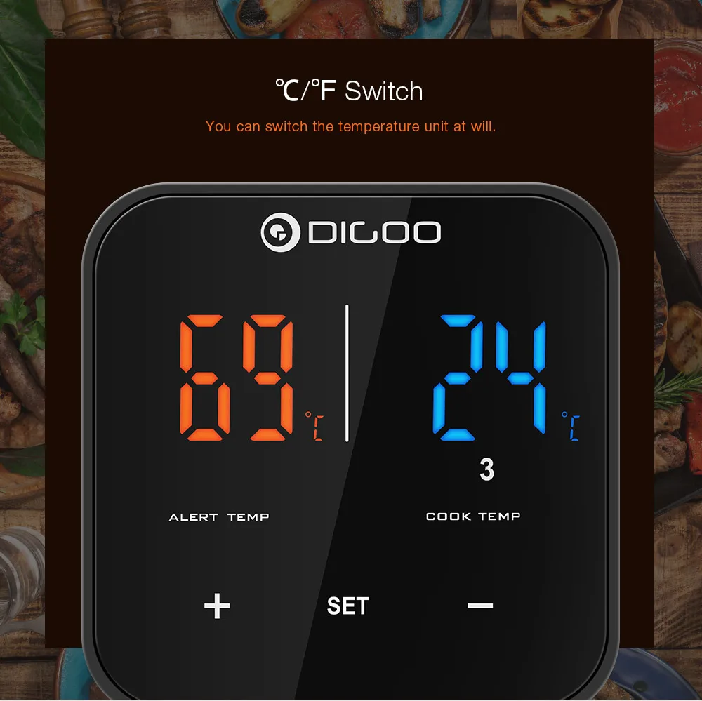 Digoo DG FT2303, три канала, умный bluetooth, приложение, управление, термометр для барбекю, Кухонный Термометр для приготовления пищи, для автоматизации умного дома