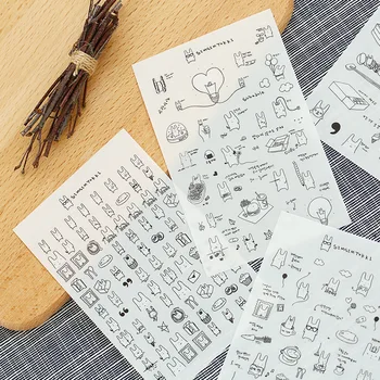 

6 Sheets/lot Cute Rabbit Sticker DIY Scrapbooking Diary Sticker Kawaii Stationery Sticker for Kids