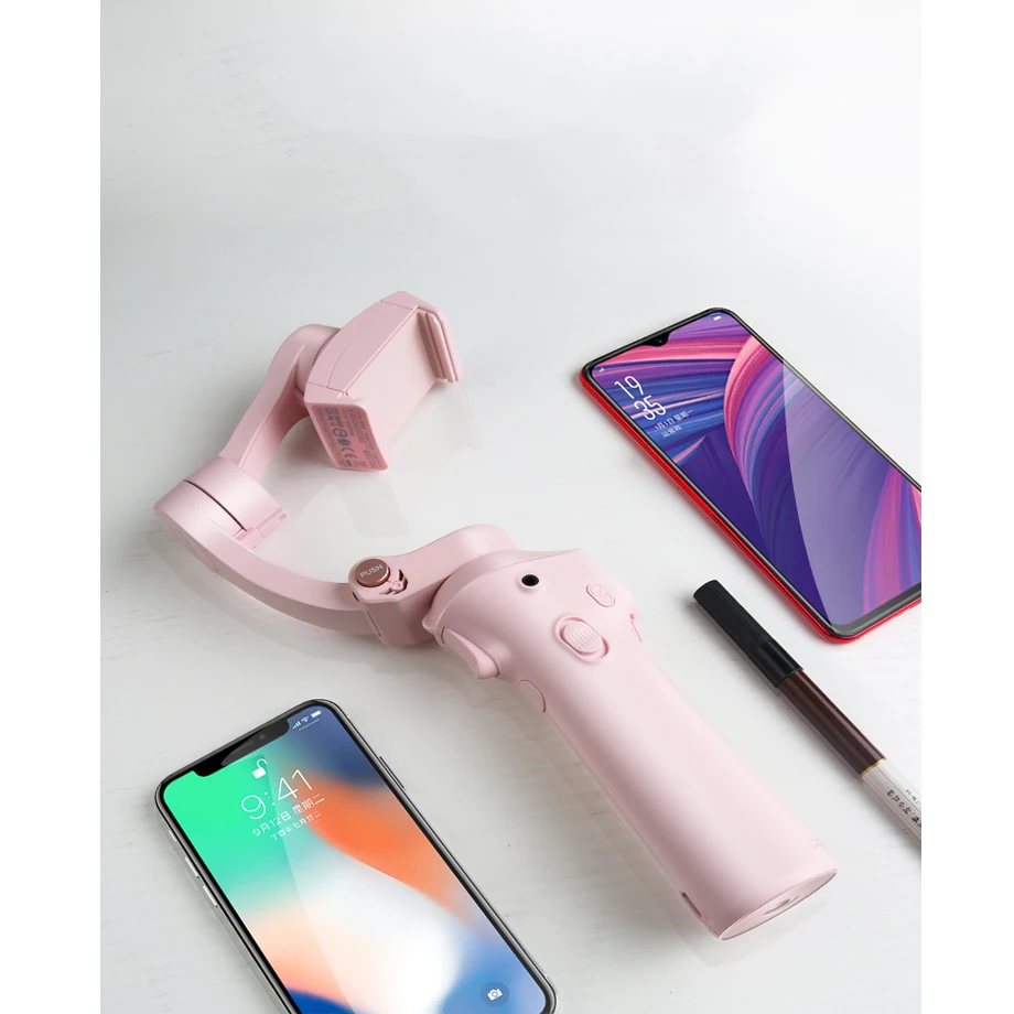 Atom 3-Axis Foldable Pocket-Sized Handheld Gimbal Selfie phone Stabilizer for iPhone Samsung GoPro&Wireless Charging PK Smooth 4-9