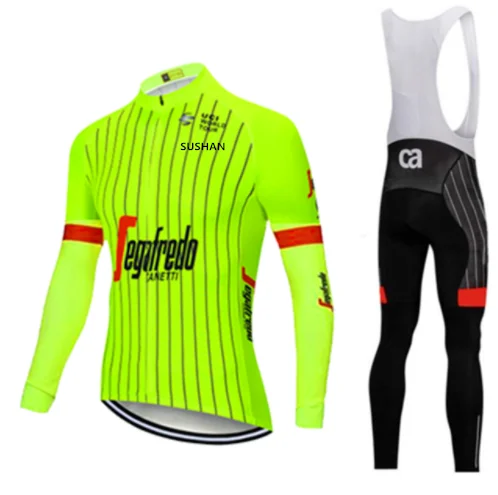 TReking Pro, весенние майки для велоспорта с длинным рукавом, комплект одежды для велоспорта, форма для гонок, одежда для велоспорта, одежда для Майо, Ropa Ciclismo, зеленый цвет - Цвет: Серый