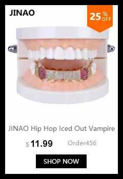 Jinao для хип-хопа зубы Grillz цвет чистого золота покрытием микро Pave CZ камни Топ и нижние грилзы Рот зубы комплект решеток корабль от нас