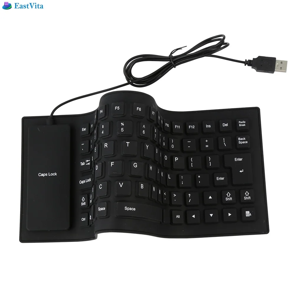 

EastVita Foldable Portable Roll-Up USB 2.0 Keyboard Keypad Reliable Flexible keyboard Silicone Keyboard For PC Laptop Hot r30