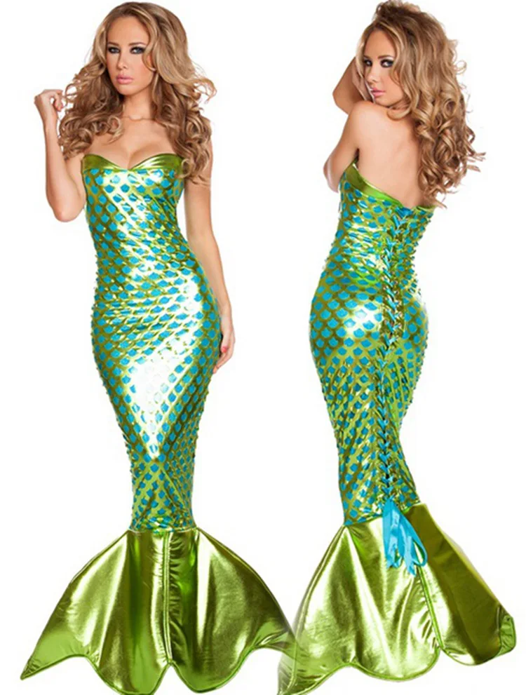 

S-XXL Adult Fantasia Mermaid Princess Costumes Women Halloween Party Mermaid Tail Costume Adult Sexy Fancy Dress