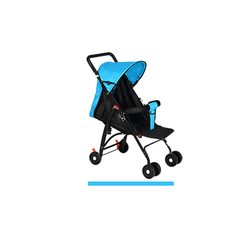 Летняя и зимняя детская коляска s, ультра-легкая, складная, может лежать, высокий пейзаж, зонт, детская коляска - Цвет: Blue