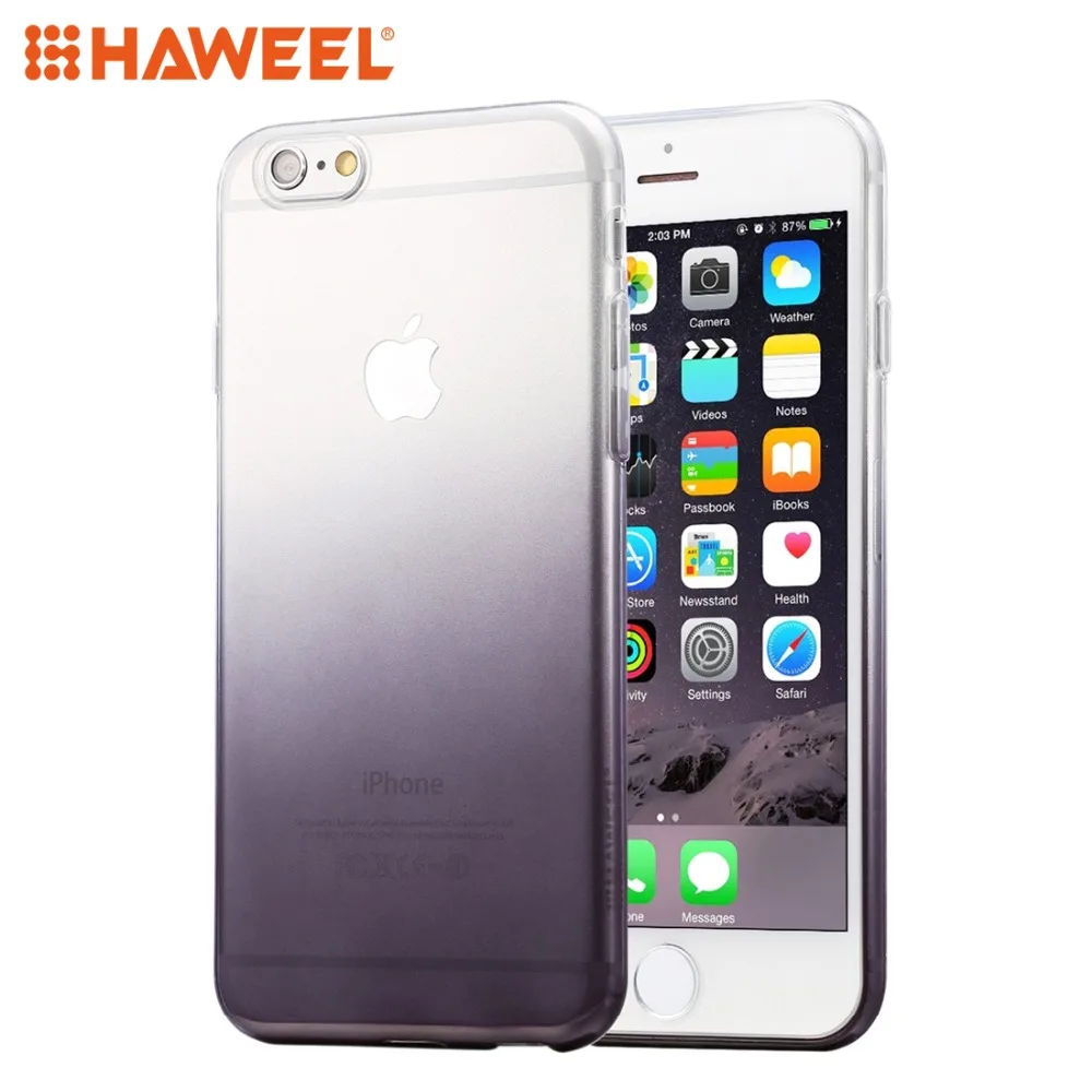 

HAWEEL Soft TPU Case For iPhone 6s Plus Ultra Slim Gradient Color Clear Case For iPhone 6 Plus