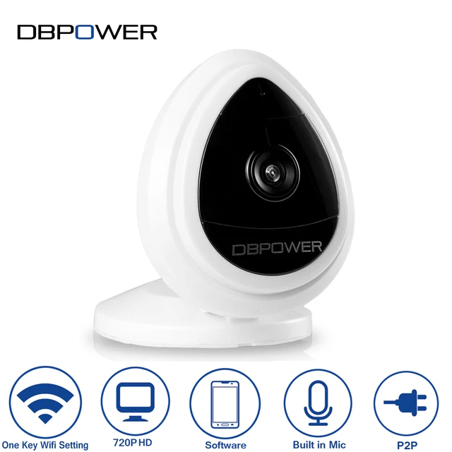 Dbpower 720 p telecamera ip wireless telecamere di sicurezza built-in  microfono un tasto configurazione wifi motion detection p/t telecamera di  sorveglianza cam _ - AliExpress Mobile
