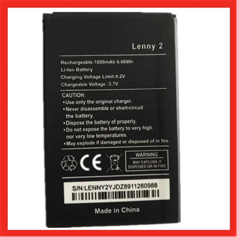 Замена Ленни 2 Батарея для Wiko LENNY2 2000 мАч Аккумулятор Bateria Batterij батареи сотового