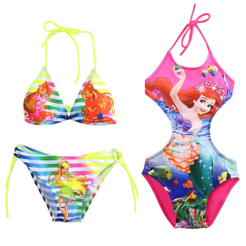 Mermaid Girl Kids Bikini Bathing Suit Swimsuit Cartoon Bathing Suit Children Swimwear Bikini Tankini Baby Girl Swimming Costume