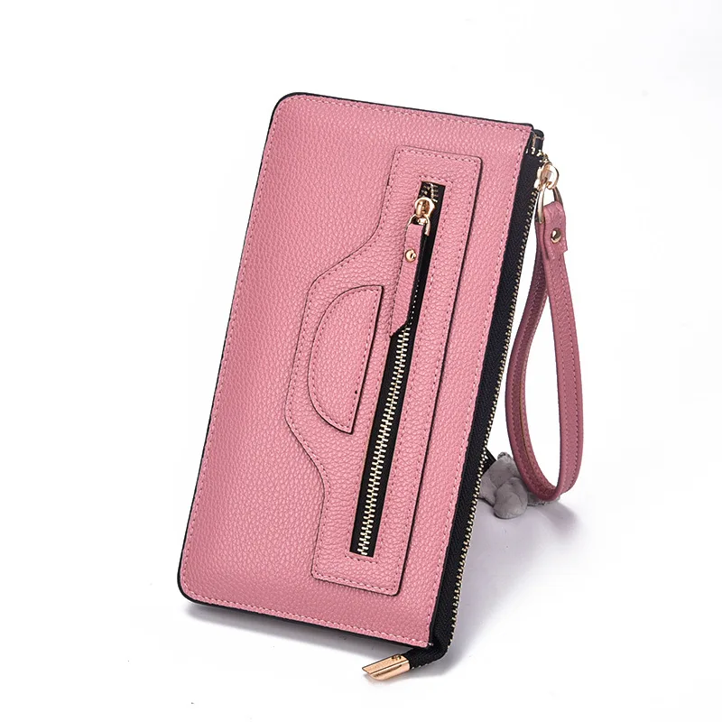 

2018 New brand women's wallet long high quality designer's zipper purse for lady Vintage Clutch phone bag multifunctional Purse