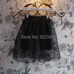 Последняя Мода 2019 для маленьких девочек Милые Юбки Дети детей Amoi в горошек сетчатые юбки-пачки черные юбки