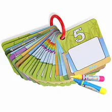 Водная карточка для рисования 26 Английских Букв обучающая карта с 2 ручками Волшебная открытка доска для рисования Ранние развивающие игрушки для детей