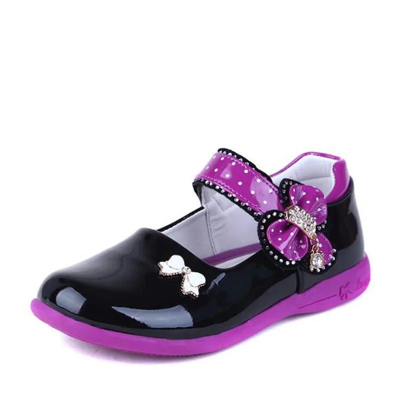 Weoneit/весенне-летние сандалии для девочек; модные детские модельные туфли принцессы; детские туфли из искусственной кожи на плоской подошве для банкета, свадьбы, вечерние туфли - Цвет: black