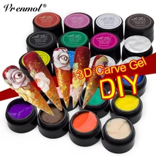 Vrenmol, 12 цветов, 3D, вырезанный гель, УФ-лак для ногтей, для дизайна ногтей, лак для ногтей, подарок на Рождество, Hollowen