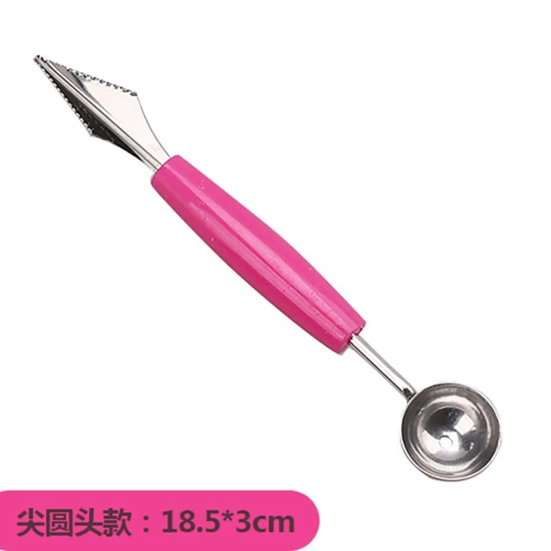 Маленький нож для фруктов фруктового копания ложка-шарик из нержавеющей стали для фруктов и овощей - Цвет: Pink