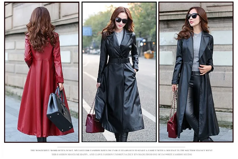 Ультра длинная мягкая кожаная куртка элегантный европейский стиль пальто известный бренд Женская ветровка модная трендовая парка GQ1300