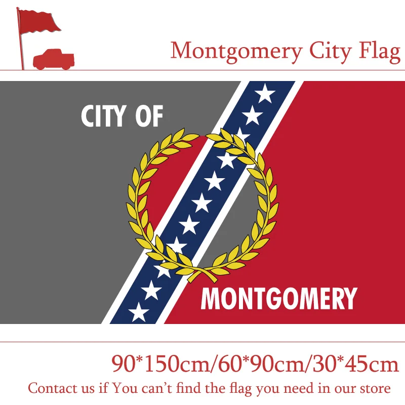 90*150 Cm/60*90 Cm/40*60 Cm Battenti Bandiera Di Montgomery Di Alabama Stato Degli Stati Uniti Per La Celebrazione