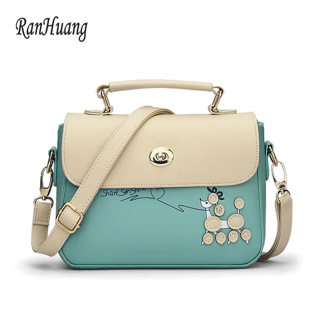 Ranhuang Women Cartoon Printing Cute Handbags Korean Small Shoulder Ranhuang Women Cartoon Printing Cute Handbags Korean Small Shoulder Bags Candy Color Flap Fashion Las Messenger