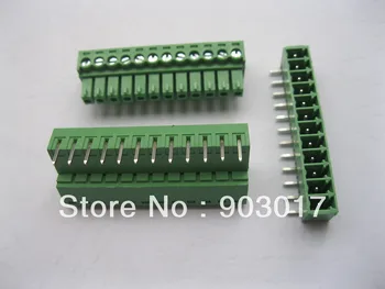 

80 Pcs Per Lot 3.81mm Angle 12 pin Screw Terminal Block Connector Green Pluggable Type High Quality HOT Sale