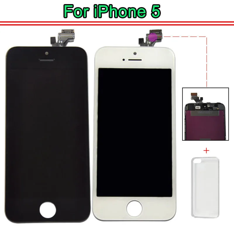 

For Tianma AAA Quality LCD Screen For iPhone 5 5s Display Assembly Replacement with Digitizer Phone Parts With TPU case