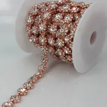 5 ярдов/рулон блестящие со стразами отделка цепи нашивки с кристаллами ручная работа по шитью платье невесты Пояс кушак Аксессуар свадебная аппликация