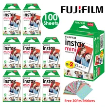 Fujifilm Instax Mini Film Witte 10 20 40 60 80 100 Sheets Voor Fuji Instant Photo Camera Mini 9 Mini 11 8 7S 70 + Gratis Stickers