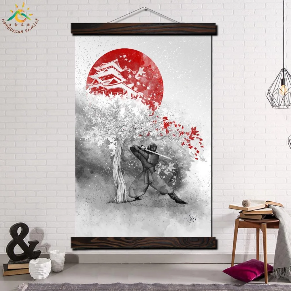 Japanese Black And White Painting Landscape Art Large Poster /& Canvas Pictures