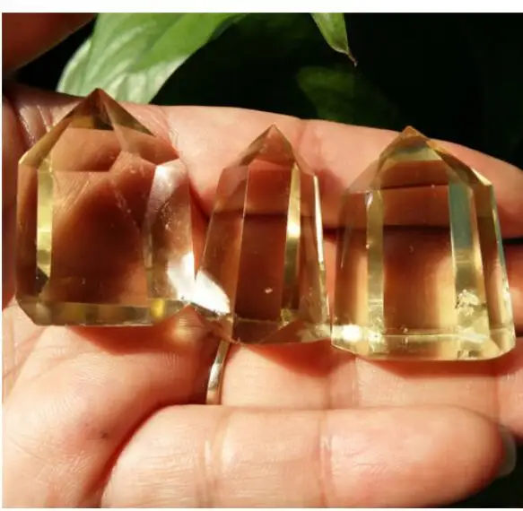 

wangfafa8800002054++ 3pc NATURAL Citrine QUARTZ CRYSTAL WAND POINT HEALING