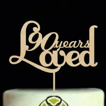 90 лет Любовь День рождения торт Топпер, элегантный персонализированные 90th Юбилей торт Топпер для День рождения, пользовательские возраст торт Топпер