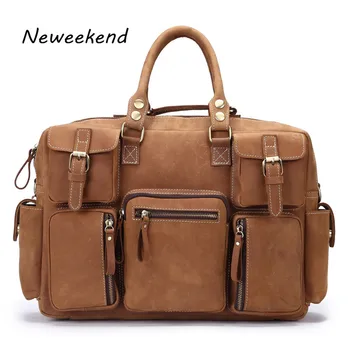 

Man Luggage Bag Genuine Leather Men Crossboby Business Travel Handbag Male Vintage Men's Shoulder Bag Large Capacity For Gift