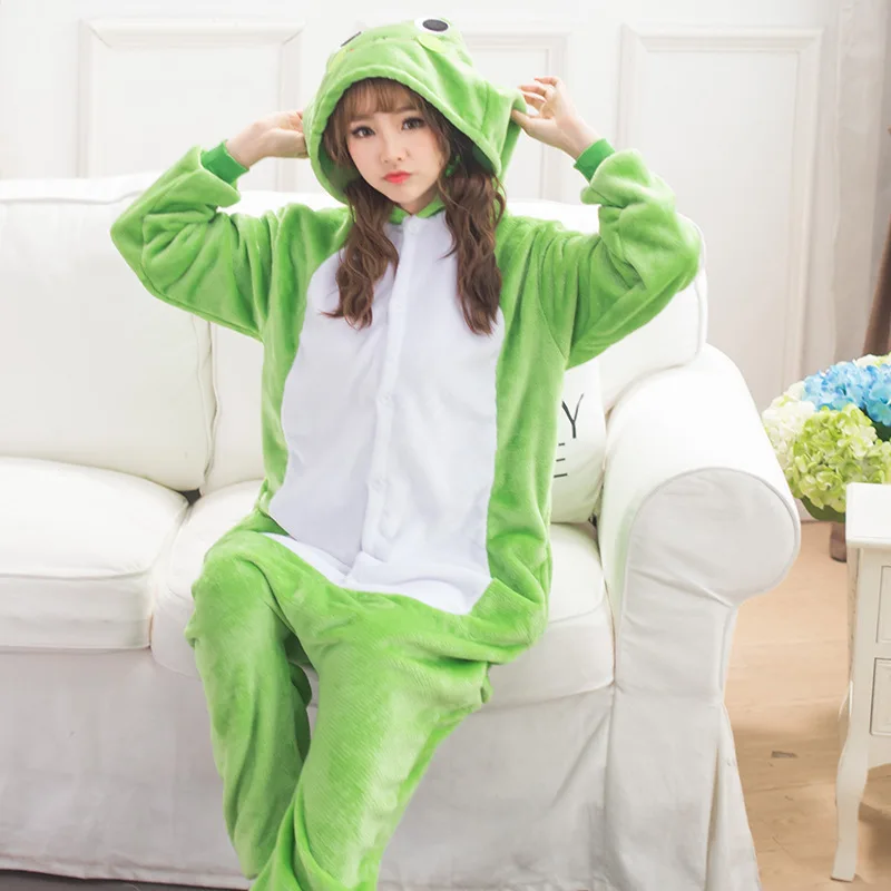 

Cute Frog Kigurumi Animal Onesies For Adults Jumpsuit Green Pajamas For Women Carnival Suit Sleepwear Halloween Cosplay Costume