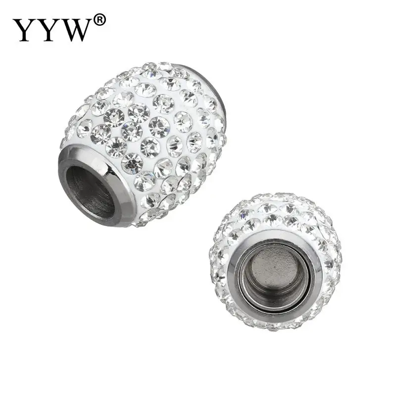 Stainless Steel Clasp with Rhinestone Clay Pave Oval hand