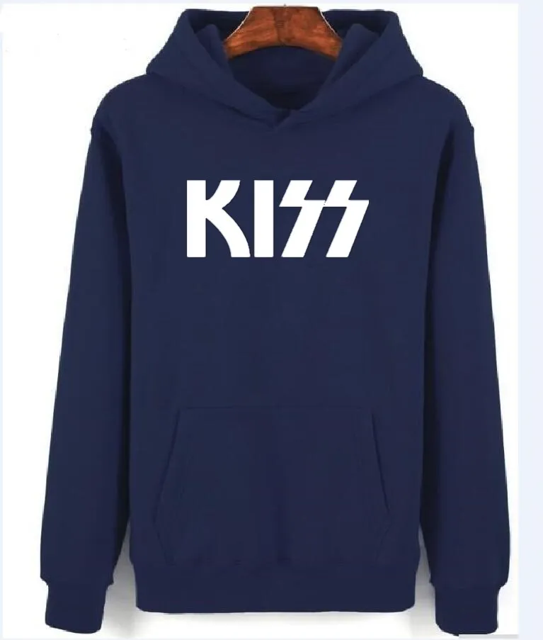 

KISS Band Hoodie Cotton Winter Teenages Gene Simmons Paul Stanley Eric Carr Sweatershirt Pullover With Hood For Men