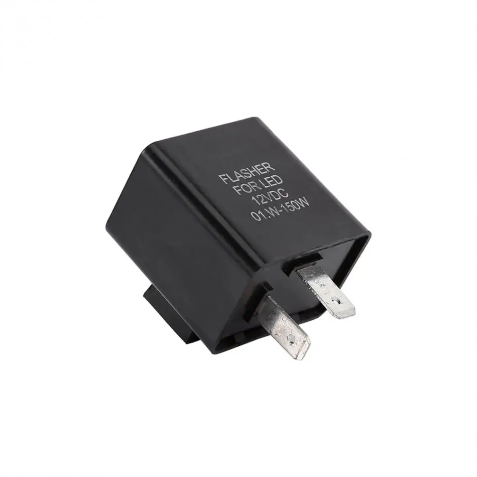 

VBESTLIFE 12V Relay 2 Pin Flasher Blinker Turn Signal Relay Motorcycle LED Light Led Flasher Relay Black
