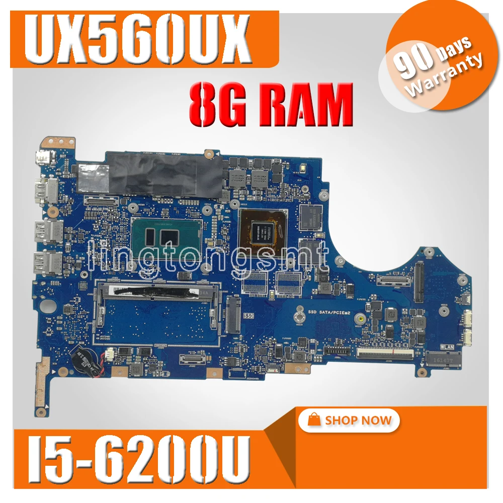  UX560UX mainboard For ASUS UX560 UX560U UX560UQK UX560UQ UX560UX laptop motherboard Tested Ok I5-62