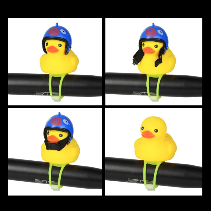 Perfect New bicycle bell yellow duck bicycle helmet light bike motorcycle bell child bike handlebar horn light Ring Bike Accessories 5