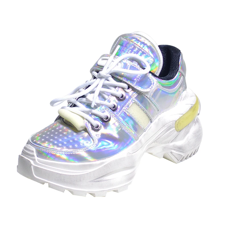 Plattform Laser Up Schwarz As Weiß Frauen Frau Mode Silber Show Show Heels Lace Schuhe Für High Turnschuhe Top Trainer as Casual Y0xqIwOzw