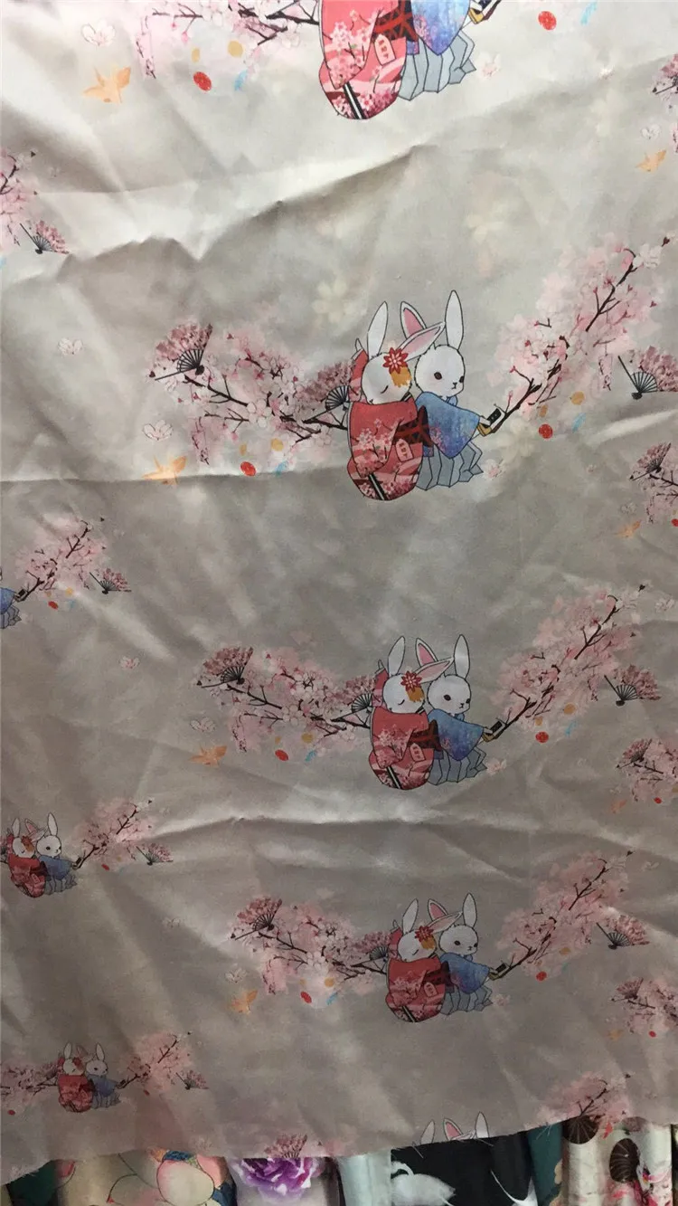 FYS-Rabbit 1 м японский стиль кролик Gambiered Guangdong Марля японское платье кимоно ткань для женщин сумки DIY ткани