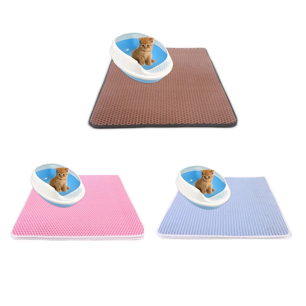 4 размера коврик для кошачьего туалета EVA двухслойный коврик для кошачьего туалета с водонепроницаемым нижним слоем домик кровать для кошки принадлежности коврик