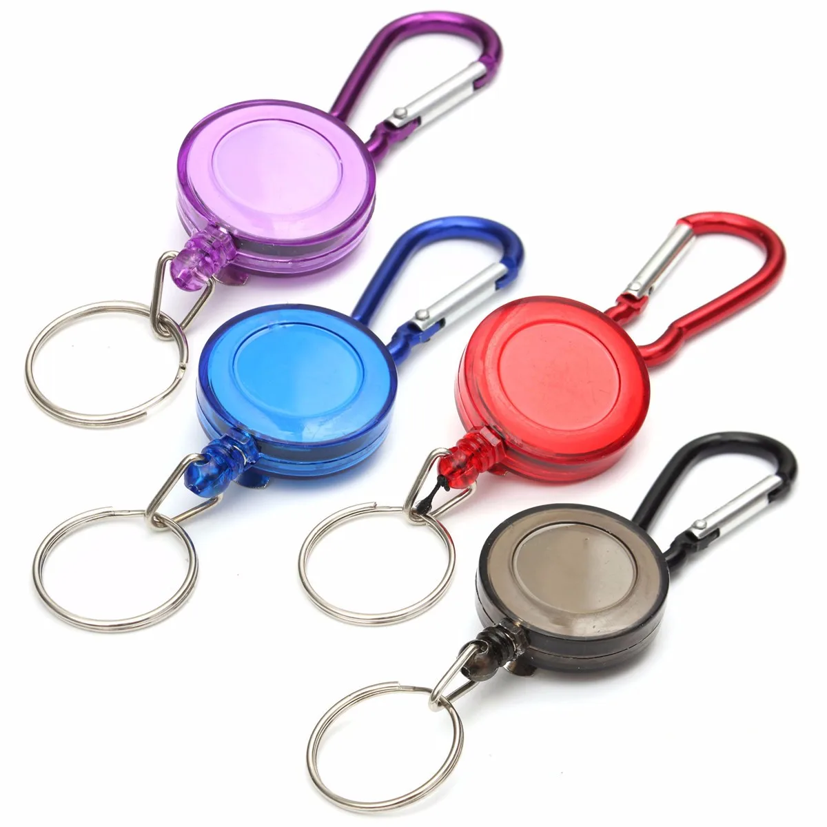 BADGE REEL RETRACTABLE RECOIL FLOWER SKI PASS ID CARD HOLDER KEY CHAIN 5 COLOURS
