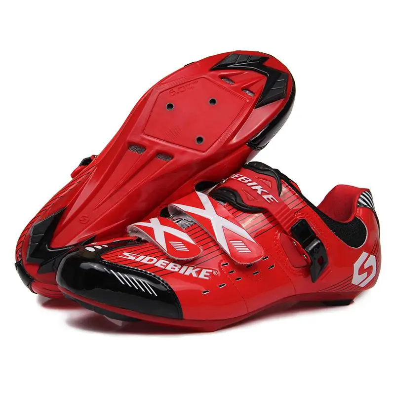SIDEBIKE профессиональные женские Мужская Спортивная обувь для велоспорта, Нейлоновая подошва из ТПУ, обувь для шоссейного велосипеда, самоблокирующаяся спортивная обувь - Цвет: Красный