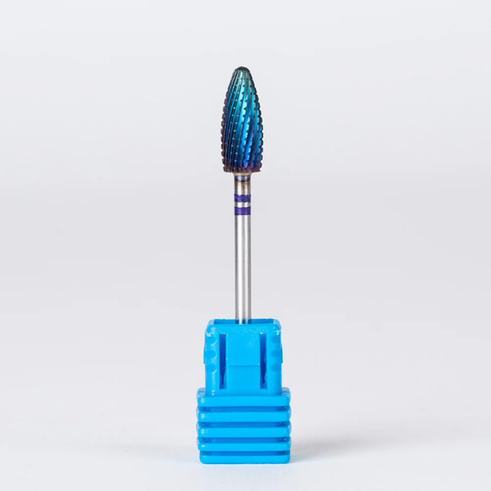 FAIRYAO маникюрные электрические аксессуары для сверления ногтей 5 Тип синий карбид вольфрама заусенцы Нано покрытие ногтей сверло сверла металлические Биты